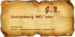 Guttenberg Nándor névjegykártya
